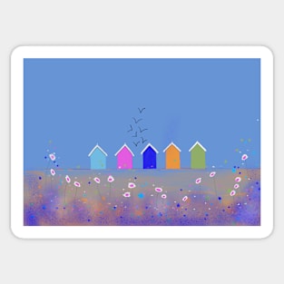 Beach Huts Sticker